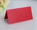 Elegant red pearlescent wedding place card with foldable V-shape stand for table setting - Pearlescent Red
