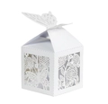 Elegante weiße Schachtel mit lasergeschnittenem Schmetterling für Hochzeitsgastgeschenke - Weiß