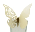 Papillon décoratif 3D découpé au laser en or crème nacré pour décoration de mariage - Beige