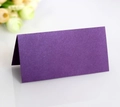 Elegant purple pearlescent place card with a hollow butterfly design for weddings - Dark Purple