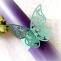 Laser-cut butterfly napkin ring in mint green finish for wedding table decoration - Tiffany Blue