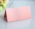 Pink pearlescent butterfly cutout seat card with glitter texture for wedding table decor - Pink
