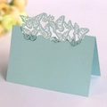 Light blue butterfly laser cut place card for wedding table decor and guest seating - Light Blue