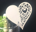 Élégante carte de place en forme de cœur découpée au laser pour décoration de mariage - Ivoire