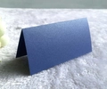 Deep blue pearlescent butterfly-cut table card in folded V-shape for wedding events - Sapphire Blue