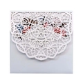 Elegante invito di nozze tagliato al laser con motivo mandala e carta interna floreale - Bianco