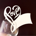 Marque-place en forme de cœur blanc découpé au laser avec motif Love pour les mariages - Style Cœur LOVE Évidé (BK-33)