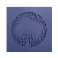 Laser-cut navy blue wedding invitation card featuring elegant floral and couple design - Ink Blue