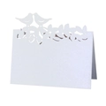 Tarjetas de mesa blancas cortadas por láser con pájaros y árbol para bodas - Blanco