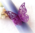 Elegante portatovagliolo in carta perlata viola con design a farfalla tagliato al laser - Viola scuro