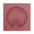 Laser cut hollow wedding invitation card in elegant lotus pink with floral arch design - Dark Red