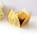 Eleganti involucri di cioccolato in carta dorata tagliata al laser per decorazioni nuziali - Oro