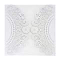 Elegante invito di nozze bianco tagliato al laser con motivo mandala su carta perlata - Bianco