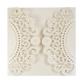 Invito a nozze quadrato avorio tagliato al laser con pizzo floreale ed elegante - Beige