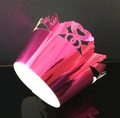 Caissette à cupcake ajourée rose rouge avec oiseaux d'amour et dentelle en cœur - 5cm / Rose Rouge Réfléchissant