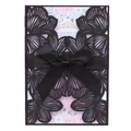 Edle lasergeschnittene schwarze Hochzeitseinladung mit Seidenband und Rosenmuster - Schwarz Khaki