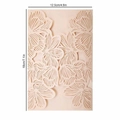 Elegant laser cut white floral wedding invitation cover with 18x12.5cm size markers - Jade Pearl