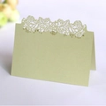 Elegant laser-cut rose grass green place card for wedding table guest name seating - Emerald Green