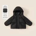 Doudoune à capuche noire pour enfants en tissu de protection coupe-vent et imperméable - 80 / Noir