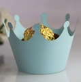 Light blue crown-shaped cupcake wrapper for party desserts and baking decorations - 5cm / Light Blue