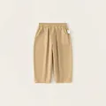 Classic khaki kids straight-leg casual pants with elastic waist and large side pockets - 80 / Khaki
