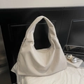 Große Hobo-Tasche aus cremeweißem Cord mit Reißverschluss für den täglichen Gebrauch - Cremeweiß