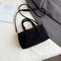 Elegant black Boston handbag with gold hardware and adjustable strap for women - No Pendant / Black