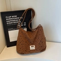 Sac fourre-tout en velours côtelé marron avec motifs nœuds vintage et logo - Sans Ornement / Marron