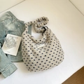 Sac fourre-tout d'hiver à motifs d'étoiles bleues en matière peau lainée - Beige