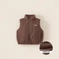 Dark brown quilted vest for children with high collar and warm insulated padding - 80 / Brown