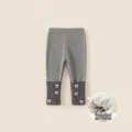 Gray knitted thermal leggings for girls with bow detail and thick fleece lining - 80 / Gray