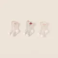 Pack de 3 pares de calcetines gruesos de invierno para bebé con osos y setas adorables - L 14-16cm / Conejo Flor
