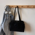 Borsa tote rettangolare nera opaca per il pendolarismo quotidiano in ufficio - Nero (Senza Ciondolo)
