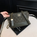Deep green quilted hobo bag with gold chain strap and elegant matte leather finish - Green Without Pendant