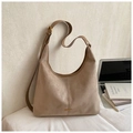 Grand sac cabas beige minimaliste avec garniture dorée et décor de bureau d'affaires - Kaki (Sans Pendentif)