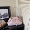 Retro lichtroze glanzende PU-leren draagtas met elegante dunne schouderbanden voor dames - Roze