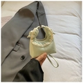 Mini borsa nuvola verde menta con pizzo e pieghe a quadretti eleganti da donna - Verde
