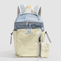 Leichter grau-blauer und beiger Wanderrucksack mit Mini-Tasche und Nylon-Struktur - Beige-Blau
