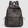 Leopardenmuster-Rucksack im College-Stil mit grauen Mustern und seitlichen Kordelzugtaschen - Grau-lila Leopardenmuster