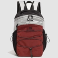 Mochila de senderismo con paneles de contraste en negro, gris y rojo y cordones elásticos - Rojo Ladrillo