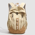 Mochila minimalista de bloques de color beige y marrón con correas transpirables - Caqui