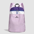 Wasserfester leichter Rucksack in lila-weißem Colorblock-Design mit Kordelzugverschluss - Lila