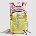 Mochila impermeable para senderismo en nailon ligero de color verde y púrpura - Contraste Verde y Azul