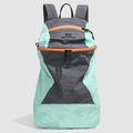 Zaino da trekking in verde menta e grigio scuro con dettagli lampo arancioni - Blu Grigio Sale Marino