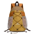 Outdoor-Rucksack in Gelb-Braunem Colorblocking mit elastischem Kordelzug-System - Warmes Braungold
