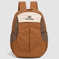 Mochila de viaje ligera con diseño de bloques de color marrón y beige para senderismo - Marrón Caramelo