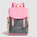 Pink and grey patchwork drawstring backpack for women with NORTHNANSEN logo - Pink and Grey