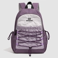 Zaino sportivo minimalista viola e bianco con logo NORTHNANSEN e dettaglio cordino elastico - Viola Fumo Lillà