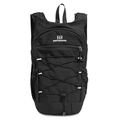 Leichter schwarzer Outdoor-Rucksack aus mattem Nylon mit Kordelzug und Logo - Obsidianschwarz