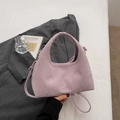 Sac seau chic en daim lilas avec finitions argentées et logo Rosy Dodenia - Violet